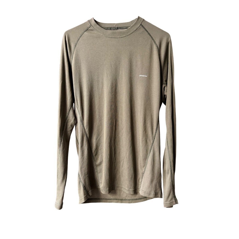 Patagonia Capilene Thermal Base Layer Long Sleeve Shirt Olive Green Mens Size M